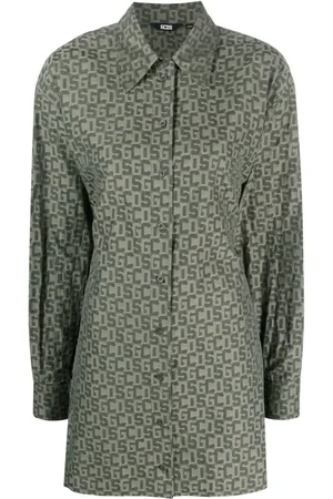 GCDS Robe-chemise à logo imprimé