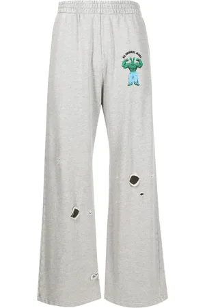 Natasha Zinko Pantalon de jogging en coton à logo imprimé