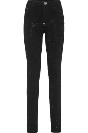 Philipp Plein Pantalon monogrammé à taille haute