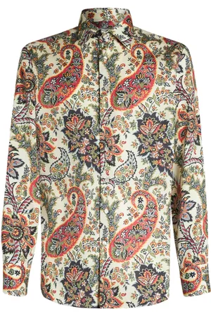 Etro Chemise en coton à imprimé cachemire