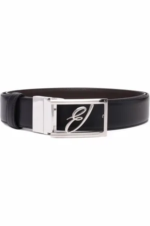 BRIONI Ceinture en cuir à plaque logo
