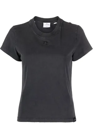 Courrèges T-shirt en coton à logo brodé
