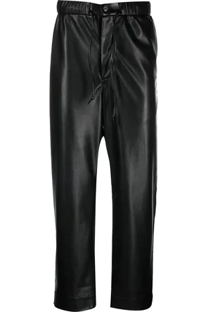 Nanushka Pantalon droit en cuir artificiel