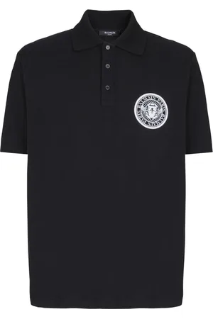 Balmain Polo en coton à imprimé Coin