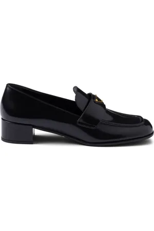 Prada Mocassins en cuir à effet brossé 35 mm