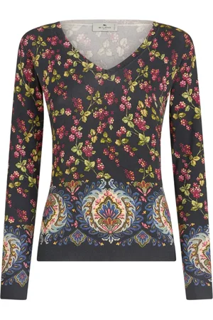 Etro Haut en maille à fleurs