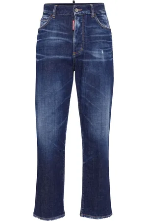 Dsquared2 Jean droit à effet délavé