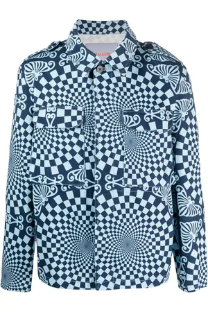 Bluemarble Chemise en coton à motif géométrique