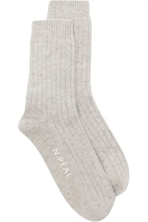 N.PEAL Chaussettes en maille nervurée