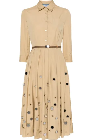 Prada Robe mi-longue à taille ceinturée