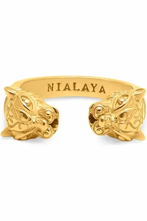 Nialaya Bague torque en or 18ct et argent