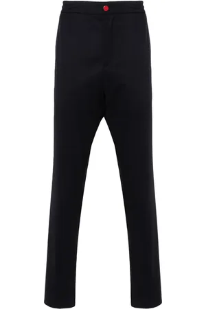 Kiton Pantalon fuselé en coton à patch logo