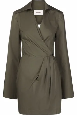 Nanushka Robe portefeuille courte à dos ouvert