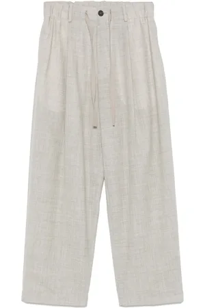 STUDIO NICHOLSON Pantalon à taille à lien de resserrage