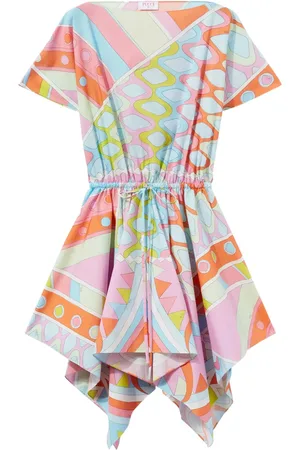 Puccini Robe courte en coton à imprimé Vivara