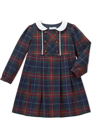 Miki House Robe croisée à motif tartan
