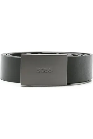 HUGO BOSS Ceinture en cuir à logo gravé