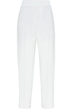 Brunello Cucinelli Pantalon crop à bandes contrastantes