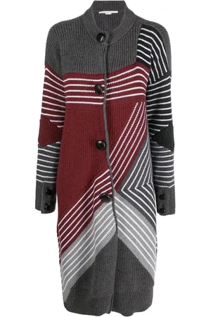 Stella McCartney Cardigan mi-long S by S à rayures 3D