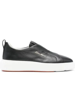 santoni Baskets en cuir à logo imprimé