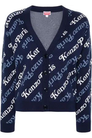 Kenzo Cardigan crop Newton à logo intarsia