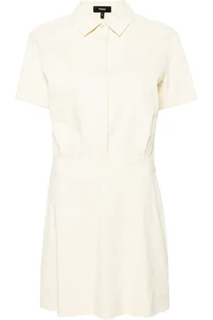 THEORY Robe courte boutonnée à coupe évasée