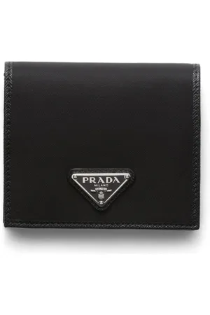 Prada Portefeuille pliant à plaque logo