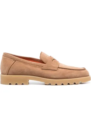 santoni Mocassins en daim à bout amande