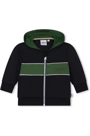 HUGO BOSS Hoodie rayé à fermeture zippée