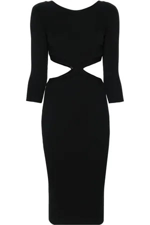 Elisabetta Franchi Robe mi-longue nervurée à découpes