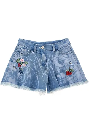 MONNALISA Short en jean à ornements strassés