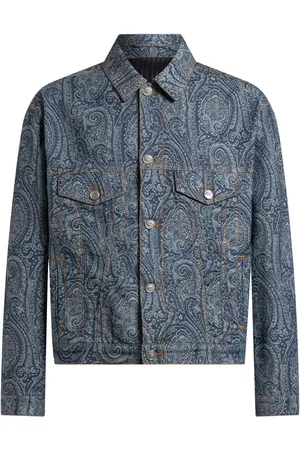 Etro Veste en jean à imprimé cachemire
