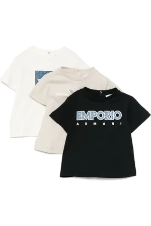 Emporio Armani Lot de trois t-shirts à logo embossé