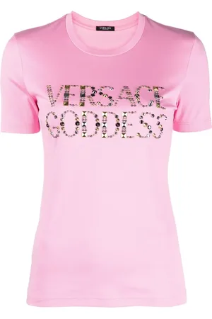 VERSACE T-shirt en maille à slogan imprimé