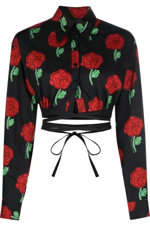 VERSACE Blouse fleurie à manches longues