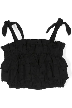 Le pandorine Haut crop à broderie anglaise
