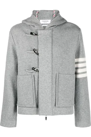 Thom Browne Veste en laine vierge à capuche