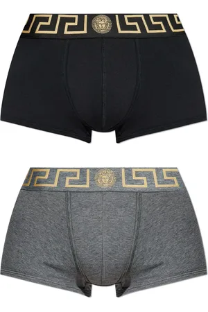 VERSACE Lot de deux boxers en coton à taille logo