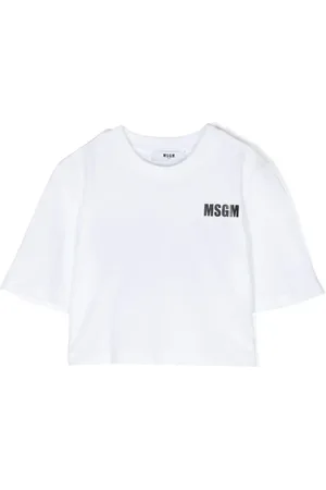 Msgm T-shirt crop à logo imprimé
