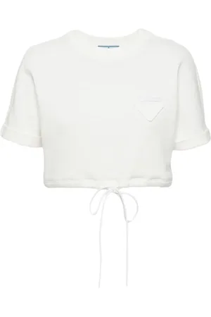 Prada T-shirt crop en polaire