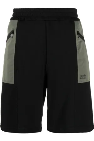 Alexander McQueen Short de sport bicolore à taille élastiquée