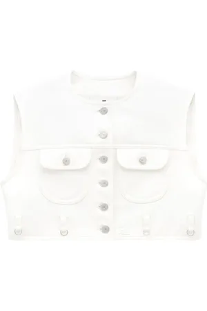 Courrèges Gilet en cuir artificiel à coupe crop