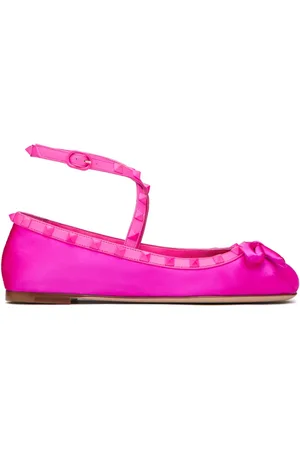 VALENTINO GARAVANI Ballerines en satin à ornements Rockstud