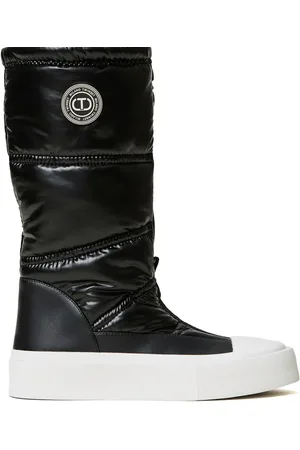 Twin-Set Bottes matelassées à logo appliqué