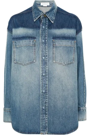 Victoria Beckham Chemise en jean à col pointu