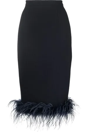 Styland Jupe taille-haute bordée de plumes