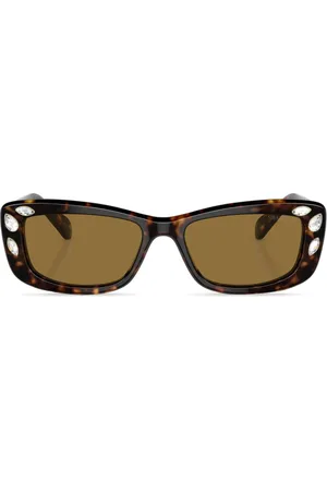 Swarovski Lunettes de soleil rectangulaires ornées de cristaux