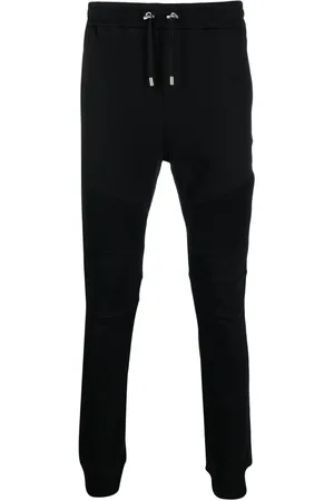 Balmain Pantalon de jogging nervuré à logo imprimé