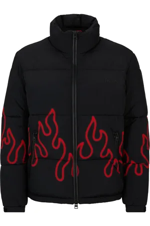 HUGO BOSS Veste matelassée à imprimé flammes