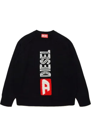 Diesel T-shirt en laine à logo intarsia
